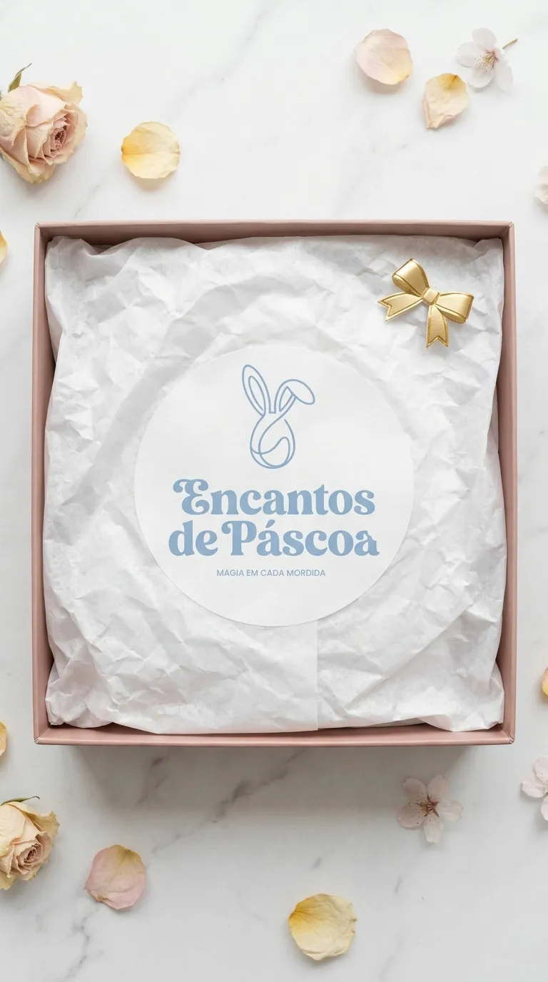 Embalagem presente dos ovos de Páscoa artesanais com adesivo – Encantos de Páscoa Guarapuava