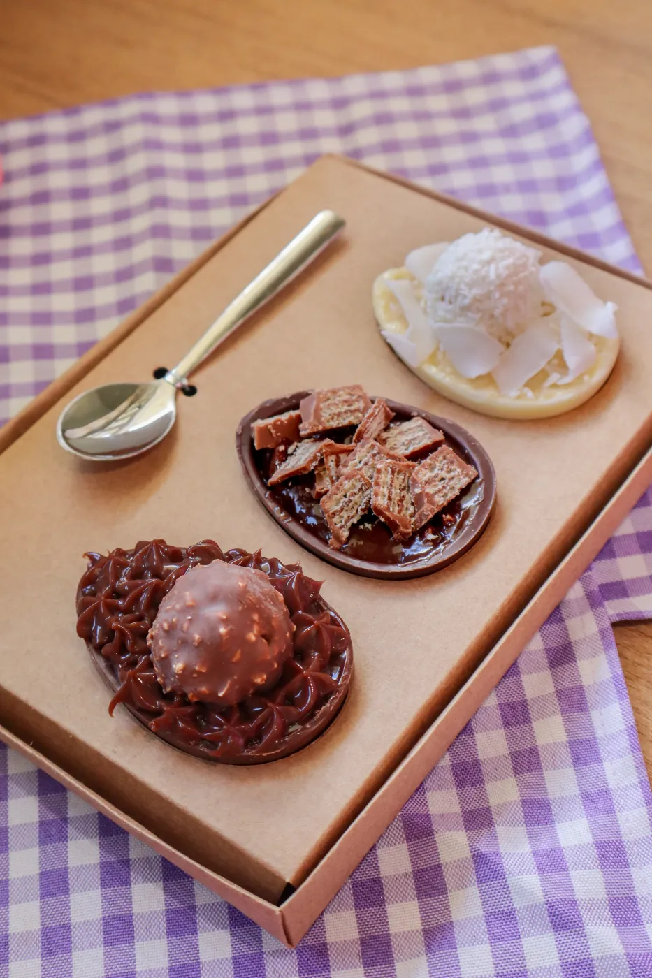 Trio de Mini Ovos de Páscoa Artesanais em Embalagem Presente – Guarapuava